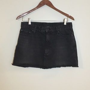 Free People Black Denim Mini Skirt